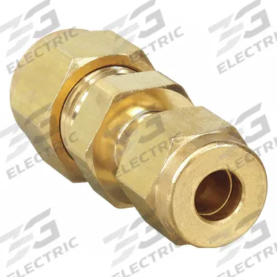 PARKER Compression Fitting Union: 1/2 in OD x 1/4 in OD Size, Compression x Compression - Single-Ferrule Brass Compression Fittings