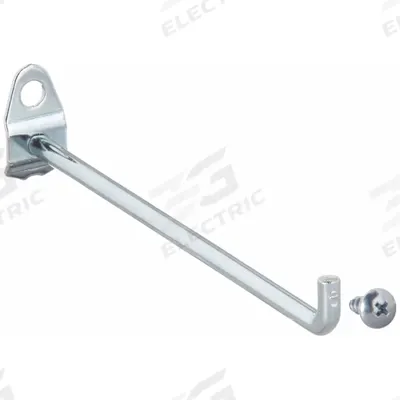 TRITON PRODUCTS Single Rod Pegboard Hook: 1/4 in_1/8 in Peg Hole, 6 in x 3/4 in x 1 1/2 in - Hooks for Round-Hole Pegboard