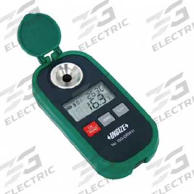INSIZE Refractometer: Coolant/Juice/Sugar Solution, +/-0.2% Accuracy, Manual, Digital - Digital Handheld Refractometers
