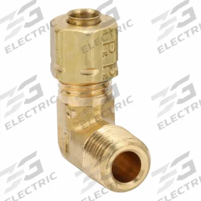 PARKER Compression Fitting Elbow: 3/16 in OD x 1/8 in Pipe Fitting Size, Compression x MNPT - Self-Aligning Brass Compression Fittings
