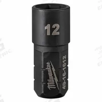 MILWAUKEE Impact Socket: SAE/Metric, 12 mm Socket Size, 6-Point, Short, 1 41/64 in Overall Lg (MPN 49-16-1612). Key specifications — attr1215501: MILWAUKEE; attr1215515: Black Oxide; attr1215518: 12 mm.