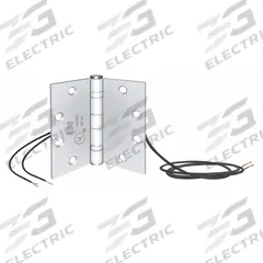 SDC Electrified Hinge: Stainless Steel, 4 1/2 in Leaf Ht, 2 1/4 in Leaf Wd (MPN PTH-4Q-DPS). Key specifications — Material: Stainless Steel.