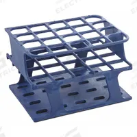 Tube Rack: 3 3/8 in Overall Wd, 5 in Overall Ht, 4 in Overall Lg, POM, Blue, (20) Wells, Benchtop (MPN HS27503B). Key specifications — Material: POM; Mounting Location: Benchtop; Color: Blue; Product Type: Test Tube Rack; Total Holding Capacity: (20) Wells; Brand: HEATHROW SCIENTIFIC.