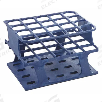 HEATHROW SCIENTIFIC Tube Rack: 3 3/8 in Overall Wd, 5 in Overall Ht, 4 in Overall Lg, POM, Blue - Lab Storage Racks