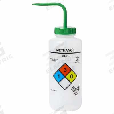 APPROVED VENDOR Wash Bottle: 1 L, Methanol, Green, Wide, Vented Spout Spout - Wide Mouthed Standard Spout Wash Bottles