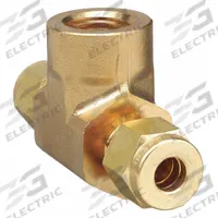 PARKER Compression Tee Fitting: 1/4 in OD x 1/4 in OD x 1/4 in Pipe Size, Brass, 1/4"-18 Thread Size (MPN 4FBT4N-B). Key specifications — Compatible Fitting Brands: Parker A-LOK; Brand: PARKER.
