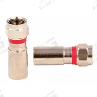 DOLPHIN COMPONENTS CORP Coaxial Connector: Male, Connector, Silver, Compression, RG-6, F-Type, 10 PK (MPN DC-CF6PLENQ). Key specifications — Product Type: Connector; Brand: DOLPHIN COMPONENTS CORP; Color: Silver; Finish: Nickel-Plated; Gender: Male; Connector Features: Plenum; Quad Shield.