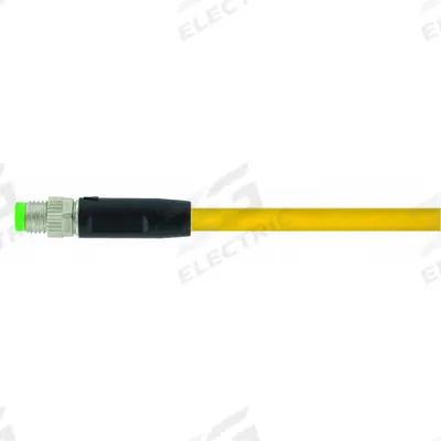 MURRELEKTRONIK Cordset: M8 Male Straight X Bare Wire, 3 Pins, Yellow, PVC, 3 m Cable Lg - Single-Ended Cordsets with PVC Jacket for Flexing Applications