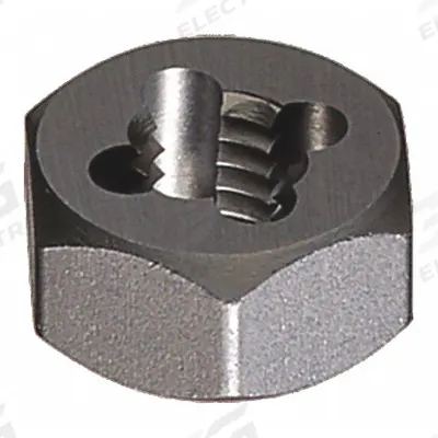 CLE-LINE Hex Threading Die: 1/2"-13 UNC, 1 1/16 in Hex Wd, High Speed Steel (MPN C77616) - Solid Hex Rethreading Dies