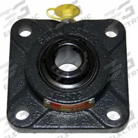 SEALMASTER 4 Bolt Flange Bearing: Radial Ball, 1 3/8 in Bore, Cast Iron, Set Screws, 4 19/32 in Lg (MPN SF-22). Key specifications — Bore Type: Cylindrical; Brand: SEALMASTER; Lubricant Material: NLGI #2 Equivalent; Mounting Bolt Size: 7/16 in; System of Measurement: Inch.