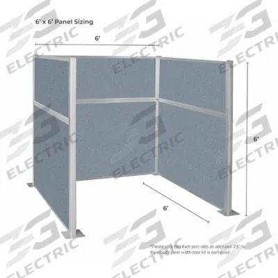VERSARE Cubicle Wall: 72 in Overall Ht, 72 in Overall Wd, 6 Panels, Sand - Modular Cubicle Walls