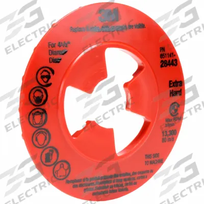 3M Disc Face Plate: 4 1/2 in Dia, 1/4 in Ht, Extra Hard - Ribbed Fiber Disc Pad Face Plates