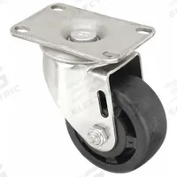 APPROVED VENDOR Plate Caster: Swivel, No Brake, Nylon, 3 in Wheel Dia., 1 1/4 in Wheel Wd, Slot (MPN P12SX-HNG030G-12). Key specifications — Brand: APPROVED VENDOR; Wheel/Tread Color: Black; Roll Up: Swivel.