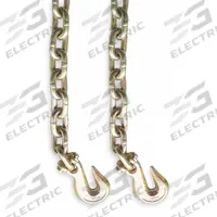 DAYTON Straight Chain: 20 ft Overall Lg, Alloy Steel, Welded, -40°F Min Op Temp, 400°F Max Op Temp (MPN 1DJV2). Key specifications — Material: Alloy Steel; Hook Type Included: Twist Lock Grab Hook; Includes Hook: Hook Included; Lifting Capability: Not for Lifting; Link Type: Straight; Welding Type: Welded; Brand: DAYTON.