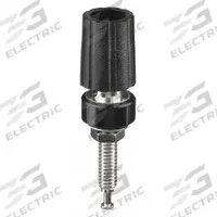 Binding Post: 1 3/4 in Lg, Brass, Polycarbonate, 2,500 V Max Volt, 15 A Max Current, Black (MPN 3760-0). Key specifications — Contact Material: Brass; Body Material: Brass; Brand: POMONA; Color: Black.