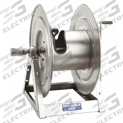 COXREELS Electric Motor Driven Hose Reel: 200 ft (1 in I.D.) - Corrosion-Resistant Stainless Steel Electric Motorized Hose Reels