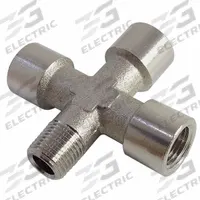 LEGRIS Metal Pipe Cross: Cross, 3/8 in x 3/8 in x 3/8 in x 3/8 in, Nickel-Plated Brass, 870 psi (MPN 0909 00 17). Key specifications — Brand: LEGRIS; Maximum Operating Pressure: 870 psi.