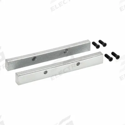 WILTON Replacement Jaw Inserts: Steel, For 6 1/2 in Vise Jaw Wd, (4) Screws - Screw-In Vise Jaw Caps