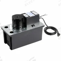 LITTLE GIANT Condensate Removal Pump: 115V AC, 1 gal Tank, 1/16 hp, 3.33 gpm, 14 ft Max. Head (MPN 553101). Key specifications — Nameplate Voltage: 115V AC; Brand: LITTLE GIANT; Included Accessories: Safety Switch; Plenum Rated: No.
