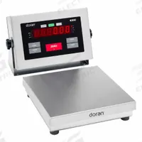 DORAN Industrial Bench Scale: 10 in x 10 in, IP69K, Corded Remote, Doran Scales Inc. (MPN 4302). Key specifications — Connection Ports: RS-232; Readability: 0.0005 lb/0.2 g; Brand: DORAN; Weighing Surface Material: Stainless Steel.