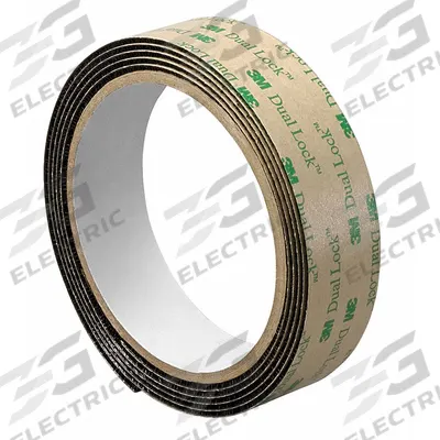 3M DUAL LOCK Hook-and-Loop Fastener: Roll, Black, Self-Mating, 1 in Overall Wd - High-Strength Reclosable Fastener Rolls