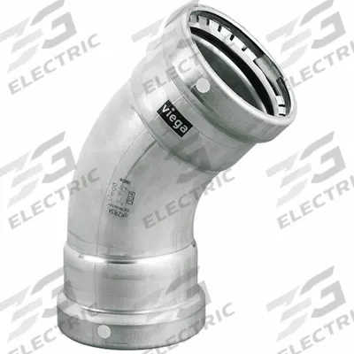 VIEGA MEGAPRESS Crimp Elbow Fitting: 2 1/2 in Pipe x 2 1/2 in Pipe Size, Press-fit x Press-fit - Stainless Steel Press Fittings