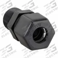 PARKER Compression Fitting Adapter: 3/8 in OD x 3/8 in Pipe Size, Compression x MNPTF, Polypropylene (MPN P6MC6). Key specifications — Standards: NSF/ANSI 51; Brand: PARKER.