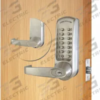 CODELOCKS Mechanical Push Button Lockset: ADA Compliant, Stainless Steel (MPN CL615-BS). Key specifications — Product Type: Mechanical Push Button Lockset; Manufacturer Part Number: CL615-BS; Key Override Options: None.