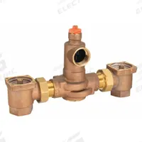POWERS Thermostatic Mixing Valve: For Hot Water/Water Media, Thermostatic, Bronze, NPT x NPT, NPT (MPN ETV400-15). Key specifications — Includes: Temperature Gauge; Brand: POWERS.