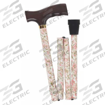 DMI Folding Cane: Folding Cane, Derby-Top, Single, Wood, Storage Sleeve, 33 in – 37 in - Folding Canes