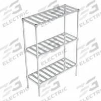 NEW AGE INDUSTRIAL Standard Shelving: 68 1/4 in x 18 in x 48 in, T-Bar Shelf, Mill Finish (MPN C31848TT6). Key specifications — Color: Silvery White/Gray; Brand: NEW AGE INDUSTRIAL.