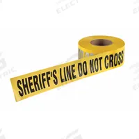 APPROVED VENDOR Barricade Tape: 1,000 ft Lg, 3 in Wd, Sherrifs Line Do Not Cross Legend (MPN RB3103Y822-200). Key specifications — Tape Message: Sherrifs Line Do Not Cross; Message Color: Black/Silver; Brand: APPROVED VENDOR.