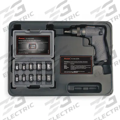 INGERSOLL RAND Air Impact Wrench Kit: Compact, 1/4 in Drive, Pistol-Grip, Square, Std - Compact Pistol-Grip Impact Wrenches