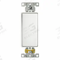 LEVITON Wall Switch: Rocker Switch, 3-Way, Maintained, White, 120/277V AC, 20 A (MPN M5623-W). Key specifications — Illuminated: No; Voltage Rating: 120/277V AC.
