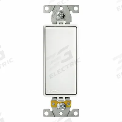 LEVITON Wall Switch: Rocker Switch, 3-Way, Maintained, White, 120/277V AC - Rocker Wall Switches