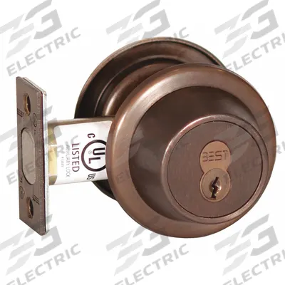 BEST Deadbolt Lock: Cylindrical, Interchangeable Core, 3 in Door Thick - Max - Standard Cylindrical Deadbolts