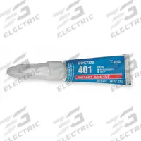 LOCTITE Instant Adhesive: 401, Plastics, 0.1 fl oz, Tube, Clear, Thin Liquid, 50 g/L and Under (MPN 233641). Key specifications — Series: 401; Standards: CFIA; Primary Applications: Plastics; Materials Bonded: Rubber; Brand: LOCTITE; Secondary Compatible Materials: Plastics.