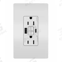 USB Receptacle: Duplex, 5-15R, 2 USB Ports, USB Type A/C, White, 125V AC, 15 A, GFCI (MPN 1597TRUSBACW). Key specifications — Brand: LEGRAND.