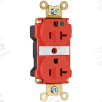 PASS & SEYMOUR Receptacle: Hospital Grade, Duplex, 5-20R, Red, 125V AC, 20 A, 2 Pole / 3 Wire (MPN PT8300RED). Key specifications — attr1367147: PASS & SEYMOUR.