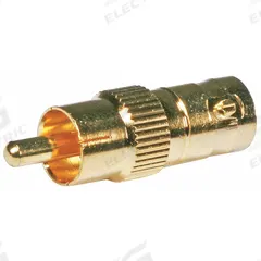 MONOPRICE Audio/Video Adapter: (1) BNC Female x (1) RCA Male Adapter, Gold (MPN 4127). Key specifications — Product Type: Video Adapter; Manufacturer Part Number: 4127; Color: Gold; Brand: MONOPRICE; End 1 Connection Type: BNC Female; End 2 Connection Type: RCA Male.