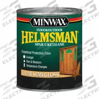 MINWAX Finish: Varnish, Exterior/Interior, Oil, 1 qt Container Size, Wood, Semi-Gloss, Clear, Clear (MPN 63210444). Key specifications — Brand: MINWAX; Transparency: Clear; Use Location: Exterior; Sheen: Semi-Gloss; Sub-Brand: Minwax; Color: Clear.