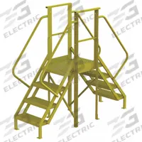 TRI-ARC Crossover Bridge: 3.3 ft Platform Ht, Steel, 1,000 lb Load Capacity, Perforated, 4 Steps (MPN 7CY93). Key specifications — Brand: TRI-ARC; Color: Yellow; Tread Type: Perforated.