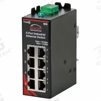 RED LION Ethernet Switch: Unmanaged, DIN Rail, 8 Ports, RJ45, 10/100 Base-TX, IP30 (MPN SL-8ES-1). Key specifications — Port Type: RJ45; Manufacturer Part Number: SL-8ES-1; Brand: RED LION; Features: LED Link/Activity Status Indication; IP Rating: IP30; Maximum Input Voltage: 30V DC; Mounting Location: DIN Rail; Network Interface: 10/100 Base-TX.