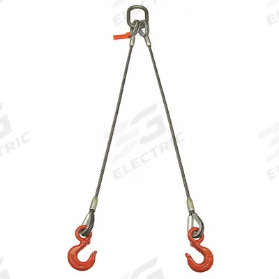 LIFT-ALL Sling,Wire Rope,14 Ft L,8800 Lb @ 60 (MPN 122LBX14) - Two-Leg Bridle Wire Rope Slings