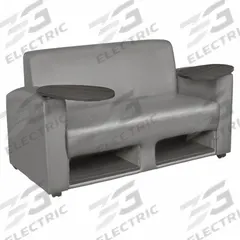 REGENCY Sofa: Gray, Gray, Vinyl, Wood, 45 in Seat Wd, 19 in Seat Dp, (2) Storage Compartments (MPN 7702AGGY)