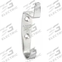 SUGATSUNE Strap Hook: Screw, 13 1/8 lb Wt Capacity, 2 Points per Hook, Silver, 1 1/8 in Projection (MPN RI-074). Key specifications — Color: Silver; Finish: Satin; Material: Stainless Steel; Product Type: Strap Hook.