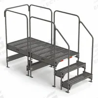 EGA Work Platform: 2.3 ft Platform Ht - Max, 34.6 in x 77 in, Steel, 500 lb Load Capacity (MPN CW5-27-3-6). Key specifications — Folding: Not Foldable; Mobility: Stationary; Use Location: Indoor; Brand: EGA; Color: Gray; Exit Direction: Forward; Height Adjustability: Adjustable Height; Includes Handrails: Handrails Included.