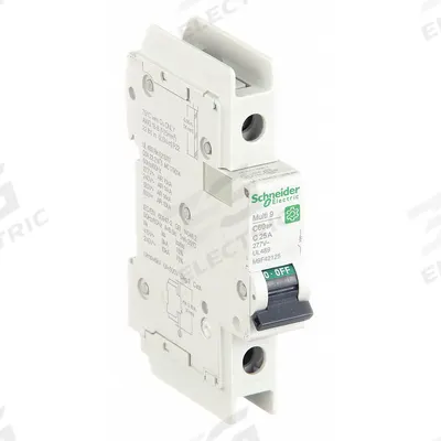 SCHNEIDER Miniature Circuit Breaker: 25 A Amps, 60V DC, 14kA at 120/240V AC - C-Curve, 1-Pole UL489 DIN Rail-Mount Miniature Circuit Breakers