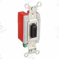HUBBELL Wall Switch: Locking Switch, Single Pole, Maintained, Black, 120/277V AC, 20 A (MPN HBL1221L). Key specifications — Illuminated: No; Voltage Rating: 120/277V AC.