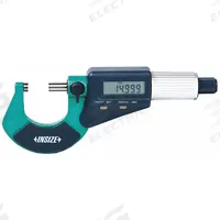 INSIZE Digital Outside Micrometer: 0 in to 1 in /0 mm to 25 mm, Inch/Metric, +/- 0.002 mm Accuracy (MPN 3109-25A). Key specifications — attr1182744: 0.00005 in/0.001 mm; attr1182751: Certificate of Inspection; attr1182776: Not Rated; attr1182741: INSIZE; attr1182743: +/- 0.002 mm; attr1182759: No.